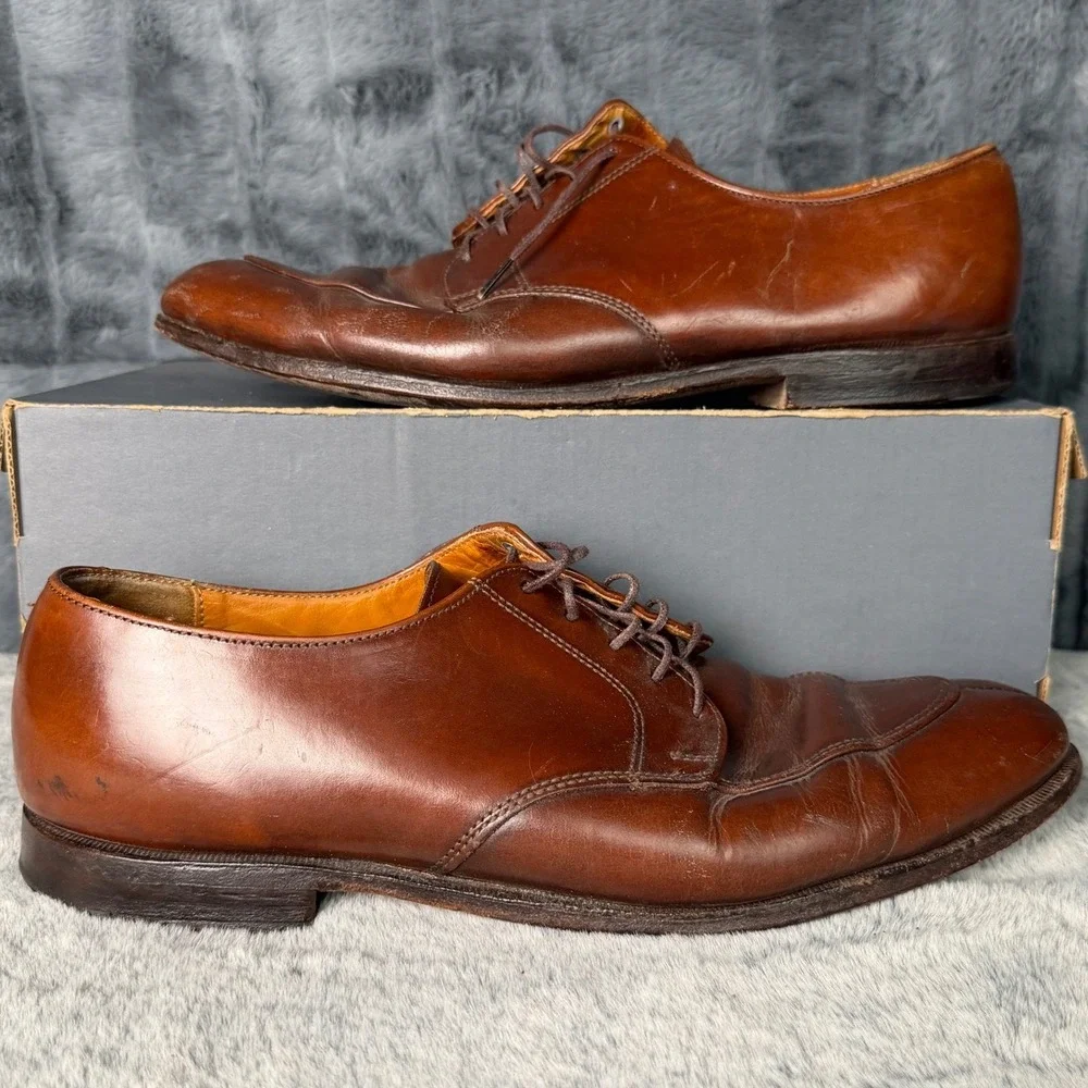 Cole Haan Mens 11 B Brown Leather Split Toe Derby Dress Shoes Made in USA 11826